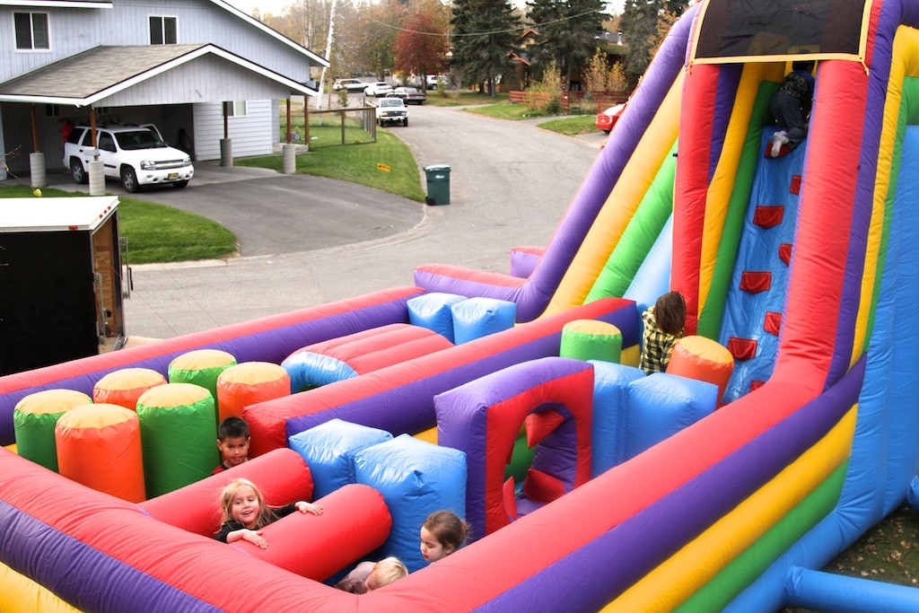 Inflatable slide and maze